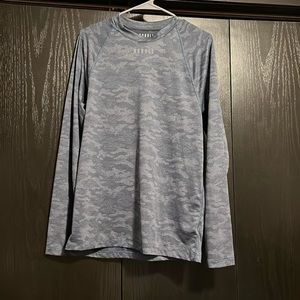 Men’s NOBULL Blue Camo Workout Long Sleeve Shirt